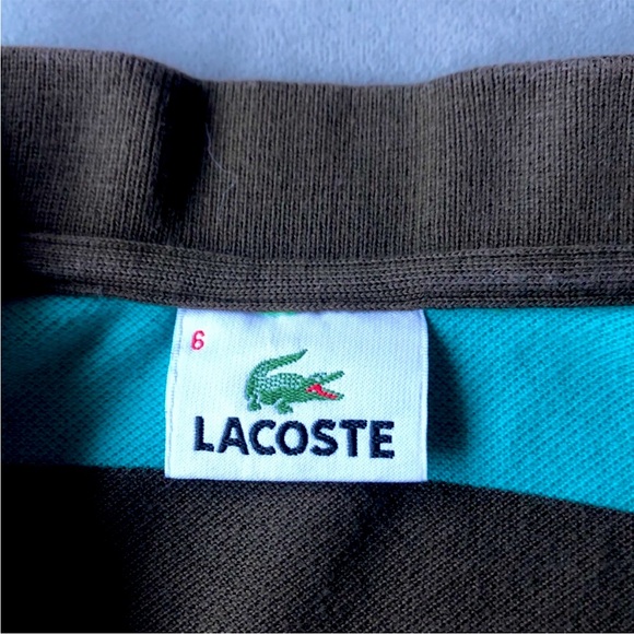 Lacoste size 6 striped polo - Picture 2 of 5